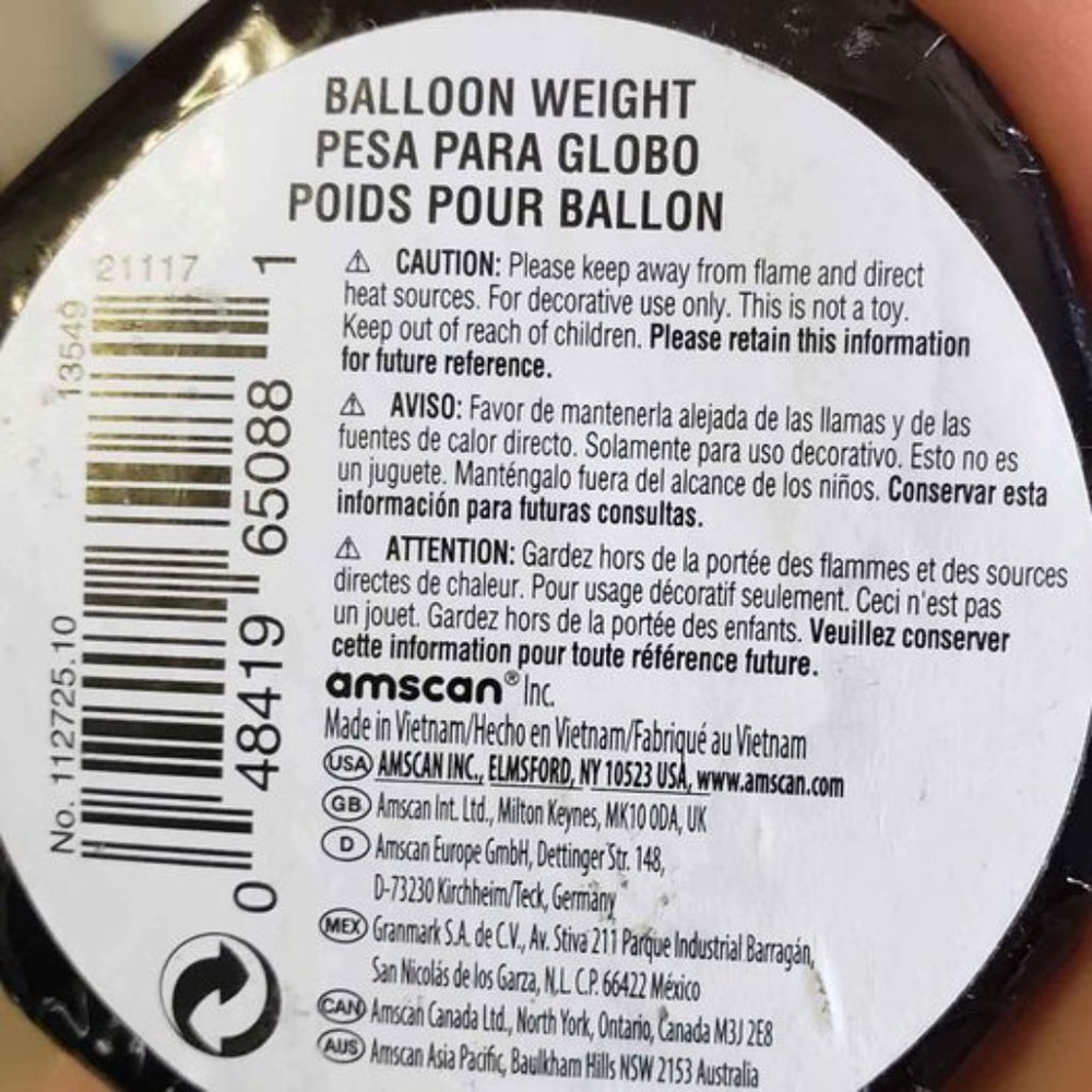 Balloon Weights by AMSCAN - Set of 2 - Black Foil - PERFECT CONDITION - Picture 3 of 3
